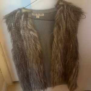 Pink Rose Gray Knit Sweater